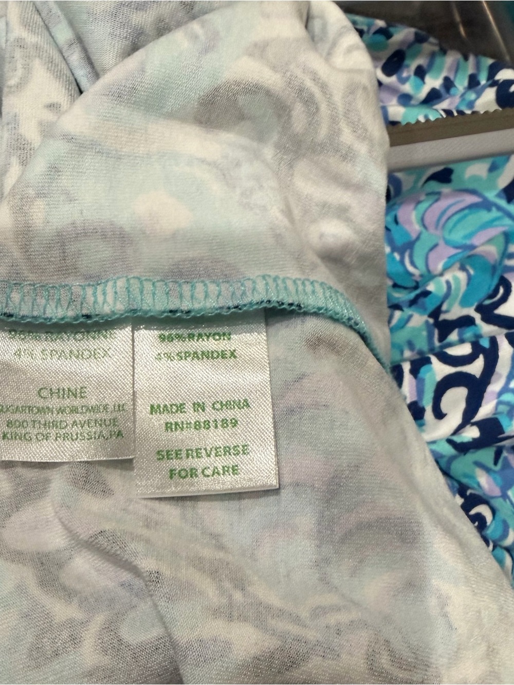 Lilly Pulitzer Navy, Aqua & lavender Abstract Print Tank Romper - Picture 4 of 4